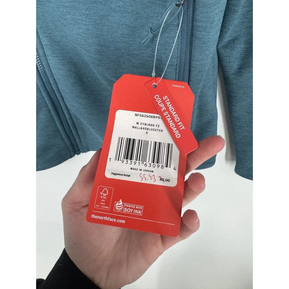 The North Face Canyonlands Jacket Mens‎ Small Fleece Full Zip Up Mallard Heather